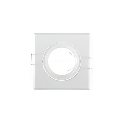 Kit spot led GU10 5 watt (eq. 50 watt) - Douille GU10 domino - Support blanc - Couleur eclairage - Blanc chaud 3000°K, Type Support - Rond orientable 92mm