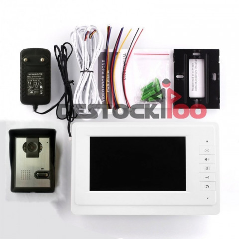 Kit visiophone complet avec écran 7" hd et caméra infrarouge pour vision nocturne