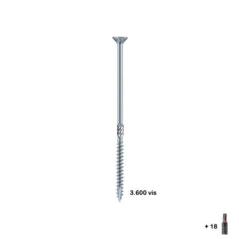 3600 Vis à bois VBF 5,0 x 35 mm + 18 embouts TX25 - KIT00815