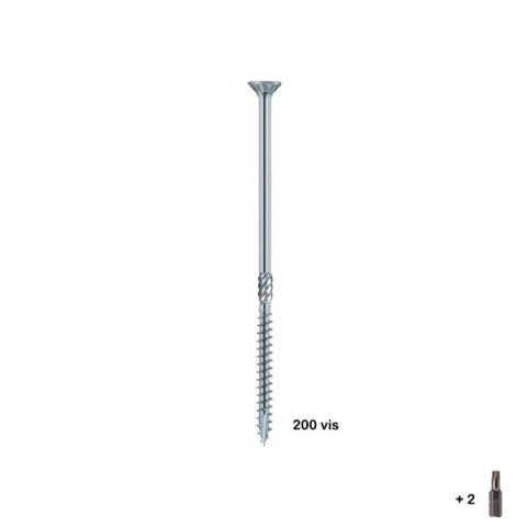 200 Vis à bois VBF 6,0 x 220 mm + 2 embouts TX30 - KIT00832