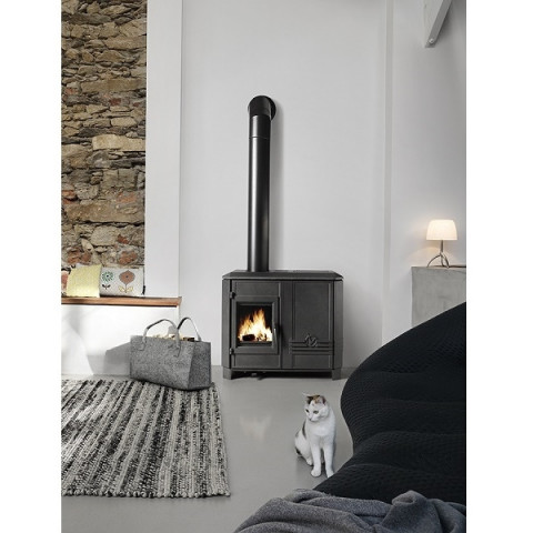 Poele mixte buches et granulés carolo mix anthracite