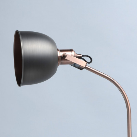 Lampadaire argenté industrial 1 ampoule 141 cm