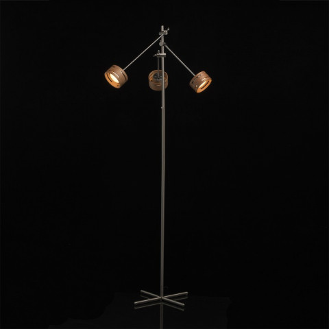 Lampadaire argenté megapolis 3 ampoules 152 cm