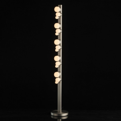 Lampadaire argenté techno   123 cm