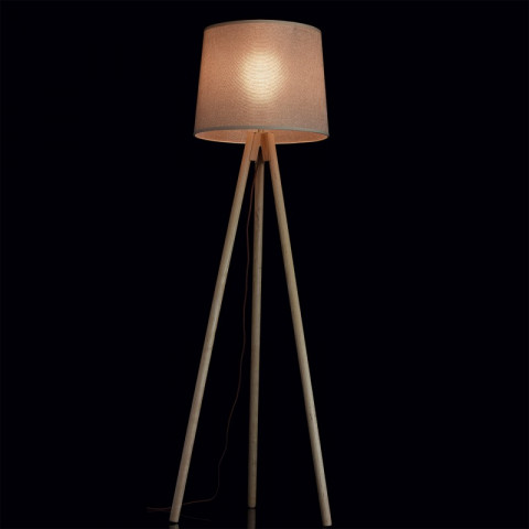 Lampadaire beige megapolis 1 ampoule 163 cm