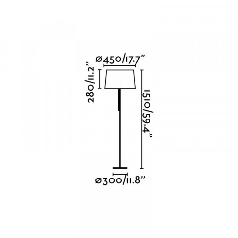 Lampadaire blanc volta 1 ampoule