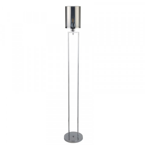 Lampadaire catalina, chrome et verre fumé