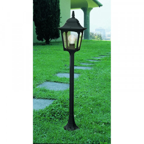 Lampadaire chapel, aluminium noir et verre, 100 cm