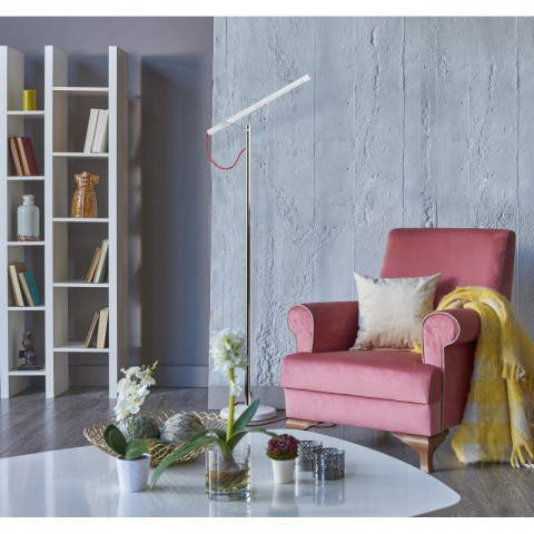 Lampadaire chromé techno 1 ampoule 137 cm