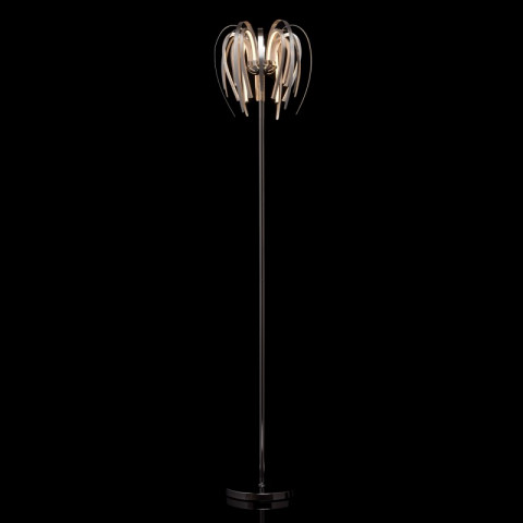 Lampadaire chromé techno 14 ampoules 153 cm