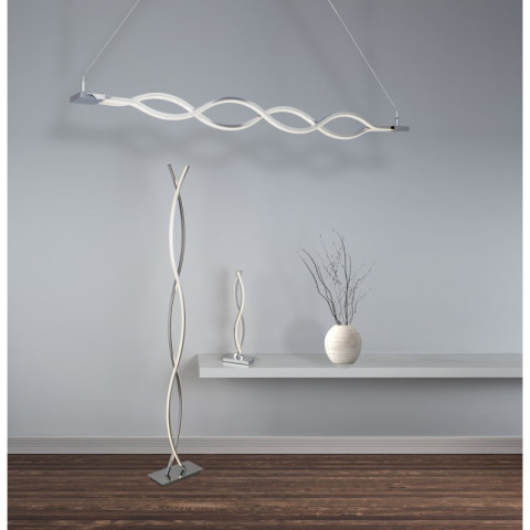 Lampadaire platt, chrome et polycarbonate