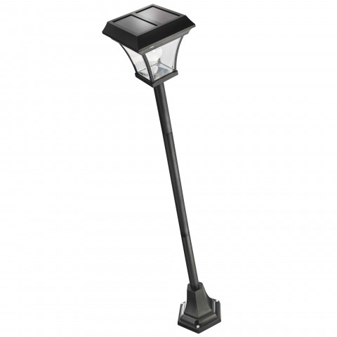 Lampadaire solaire noir sur pied 4 leds