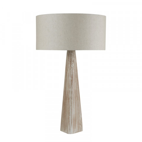Lampe bark, bois marron lavé, avec abat-jour