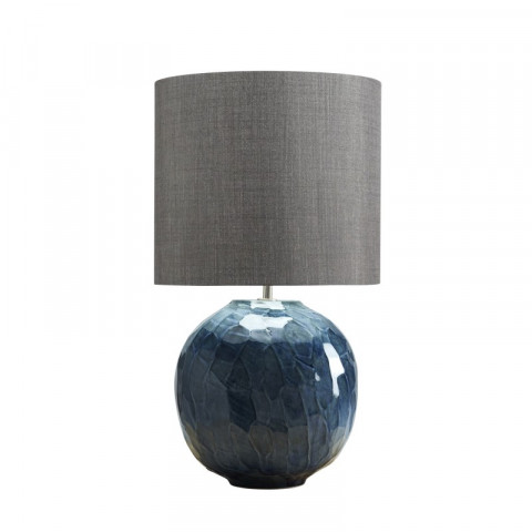 Lampe blue globe, porcelaine, sans abat-jour