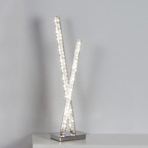 Lampe clover, en chrome et cristal