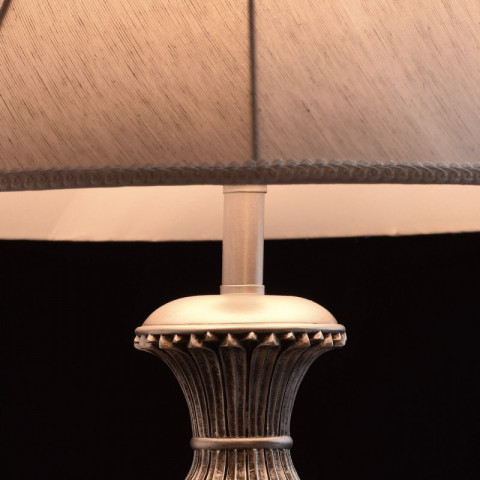 Lampe de table argentée country 1 ampoule 60 cm