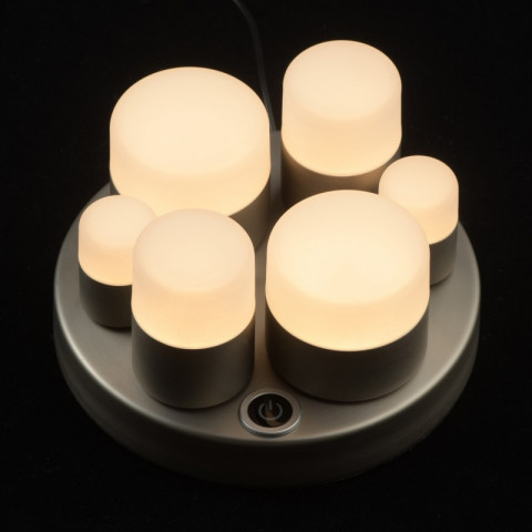 Lampe de table argentée techno   9.5 cm