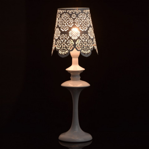 Lampe de table blanche elegance 1 ampoule 42 cm