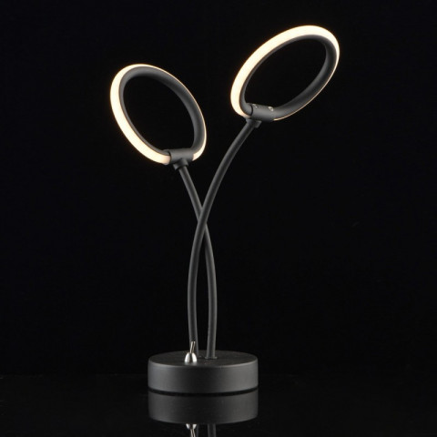 Lampe de table noire techno 2 ampoules 34 cm
