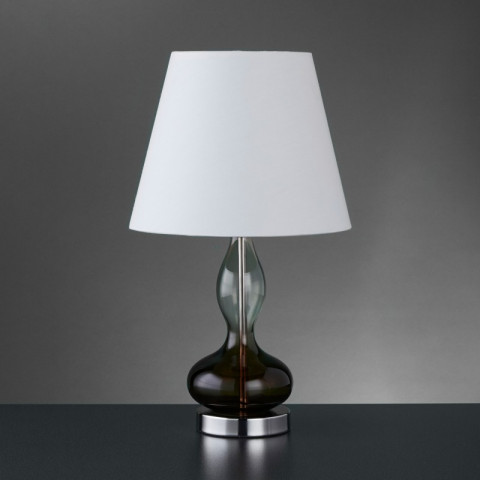 Lampe endorse, verre fumé, avec abat-jour