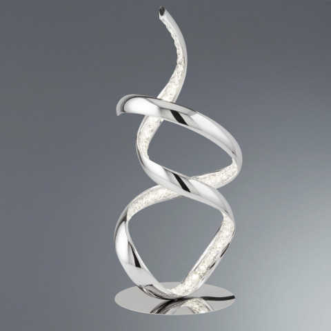 Lampe twirls, en chrome et cristal