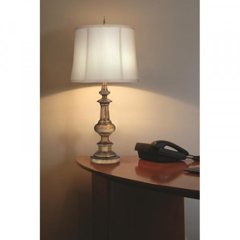 Lampe washington, bronze antique, avec abat-jour ivoire
