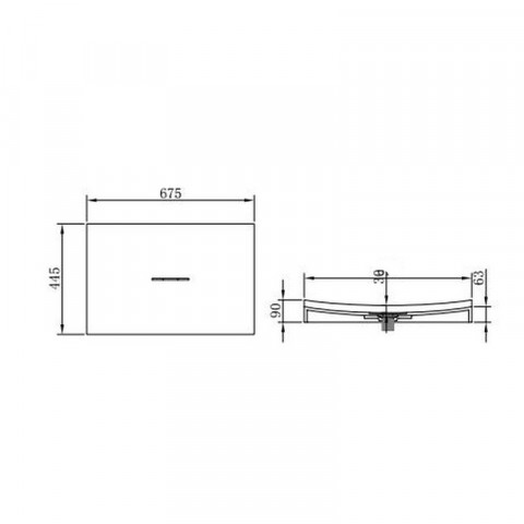 Lavabo suspendu rectangulaire - solid surface blanc mat - 68x45 cm - unic