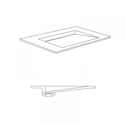 Lavabo suspendu rectangulaire - solid surface blanc mat - 90x50 cm - single