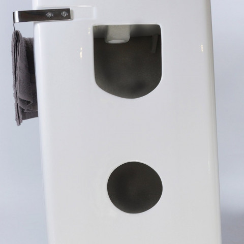 Lavabo totem carré - céramique avec porte serviette - 48x87 cm - alto +