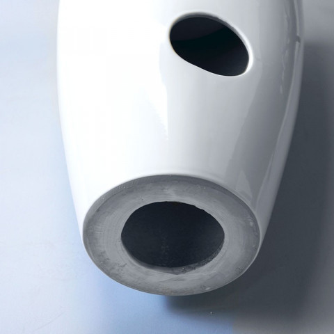 Lavabo totem rond - céramique blanc - 50x85 cm - ove
