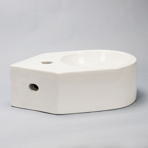 Lave main d'angle rond - céramique - 42x27 cm - style