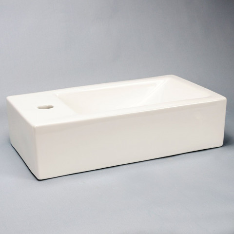 Lave main rectangulaire gauche - céramique - 46x26 cm - studio