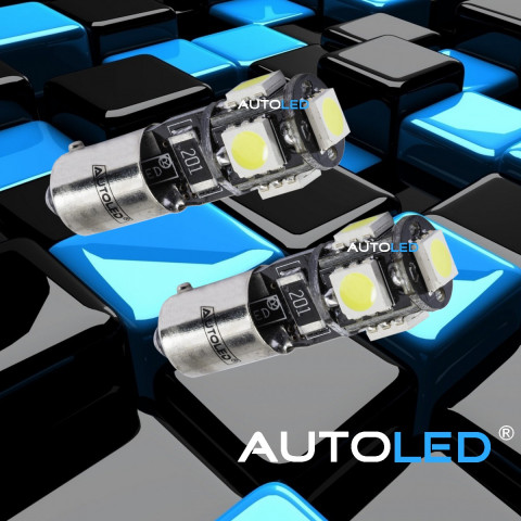 Pack p38 4 ampoules à led - h6w(bax9s) 5 leds canbus+navette c5w 42mm canbus autoled®