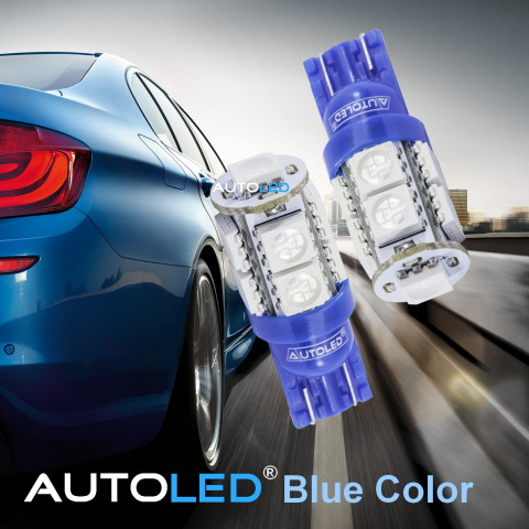 Ampoule led t10 w5w bleu / 9 leds / ampoule led bleu voiture / habitacle autoled®