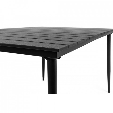 Leon - salon de jardin table + 4 chaises rondes en rattan       noir