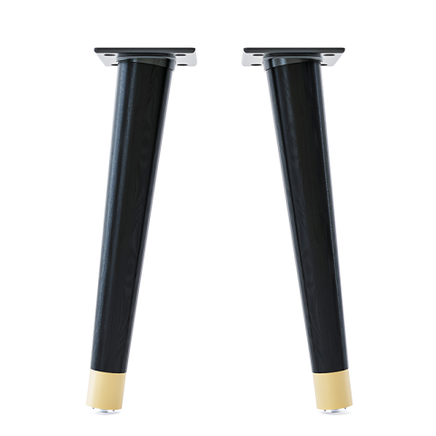 Lot de 2 pieds de table basse inclinés Libra - couleur hêtre noir