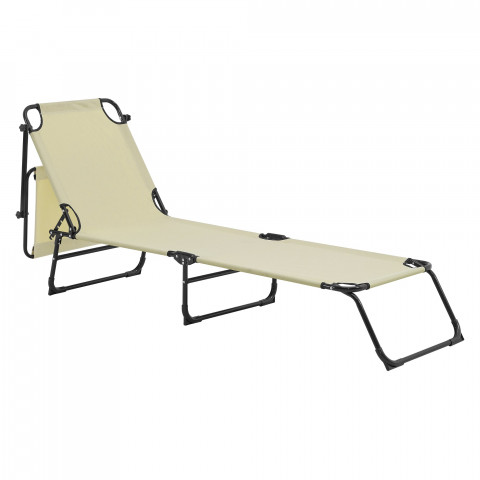 Bain de soleil transat chaise longue pliable avec pare soleil acier pvc polyester 187 cm - Couleur au choix