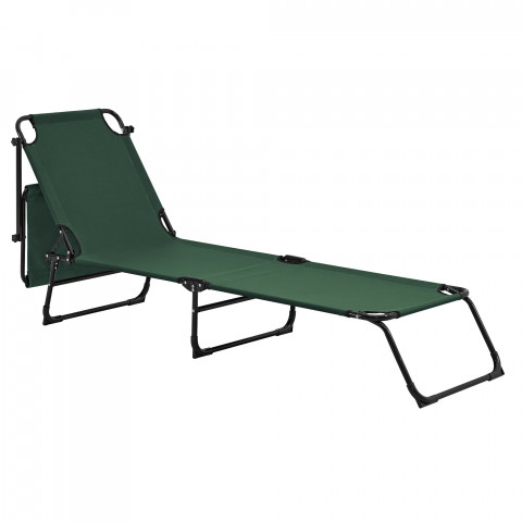 Bain de soleil transat chaise longue pliable avec pare soleil acier pvc polyester 187 cm - Couleur au choix