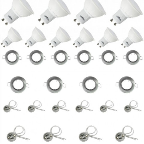 Lot de 10 kits spot led gu10 5 watt (eq. 50 watt) - Couleur et support au choix