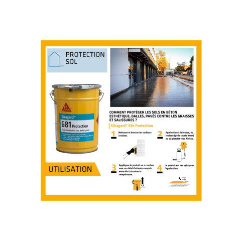 Lot de 2 protections incolores pour sols sika sikagard 681 protection - 11l