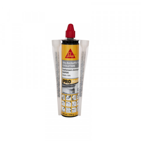 Lot de 6 résines de scellement chimique rapide sika anchorfix-1 evolution - gris - 300ml