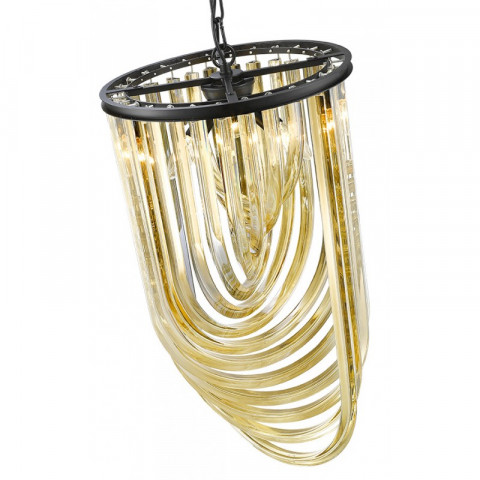 Lustre en cristal champagne doré manchester 3 lumières
