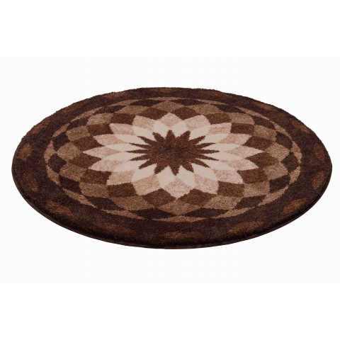 Tapis de salle de bain garden of peace marron rond 80 cm
