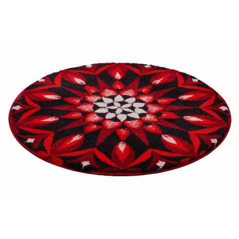 Tapis de salle de bain cognition rouge rond 80 cm