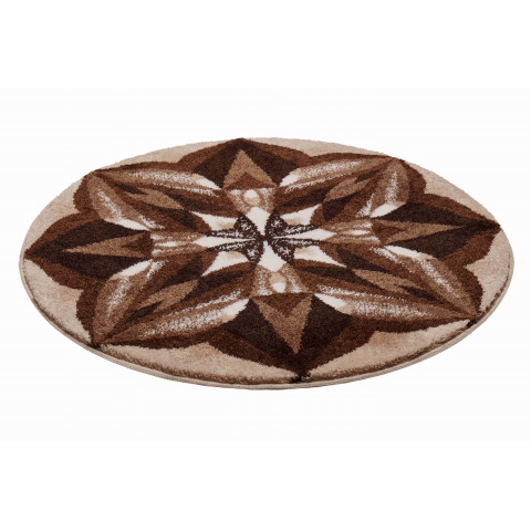 Tapis de salle de bain meaningfulness marron rond 80 cm
