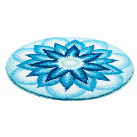 Tapis de salle de bain heavenly peace bleu rond 80 cm