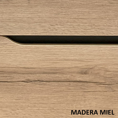 Meuble de salle de bain 120cm double vasque - 6 tiroirs - madera miel (bois clair) - mata