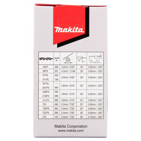 Chaîne tronçonneuse 91PX 25CM 40 MAILLONS MAKITA - 191H08-4