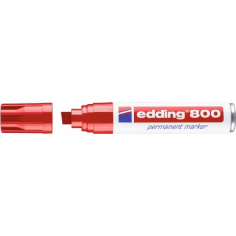 Marqueur permanent e800 extra large toutes surfaces, pointe biseautée pour traits de 4 à 12 mm, coloris rouge
