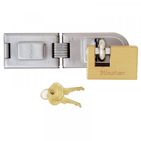 Master lock 606720eurd moraillon à double charnière avec cadenas en laiton haute résistance